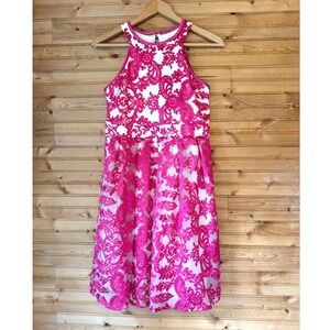 Nickie Lew Midi Dress Lace Pink Kids 16 Women's 6 Hoco Wedding Guest Semiformal